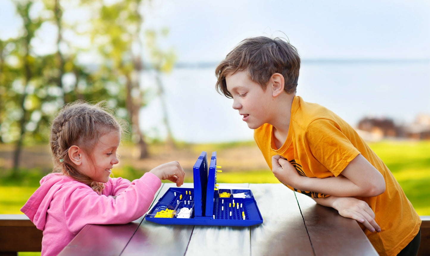 Sea battle board game for kids - Traditional strategy board games with battleships, submarine and aircraft carrier toy