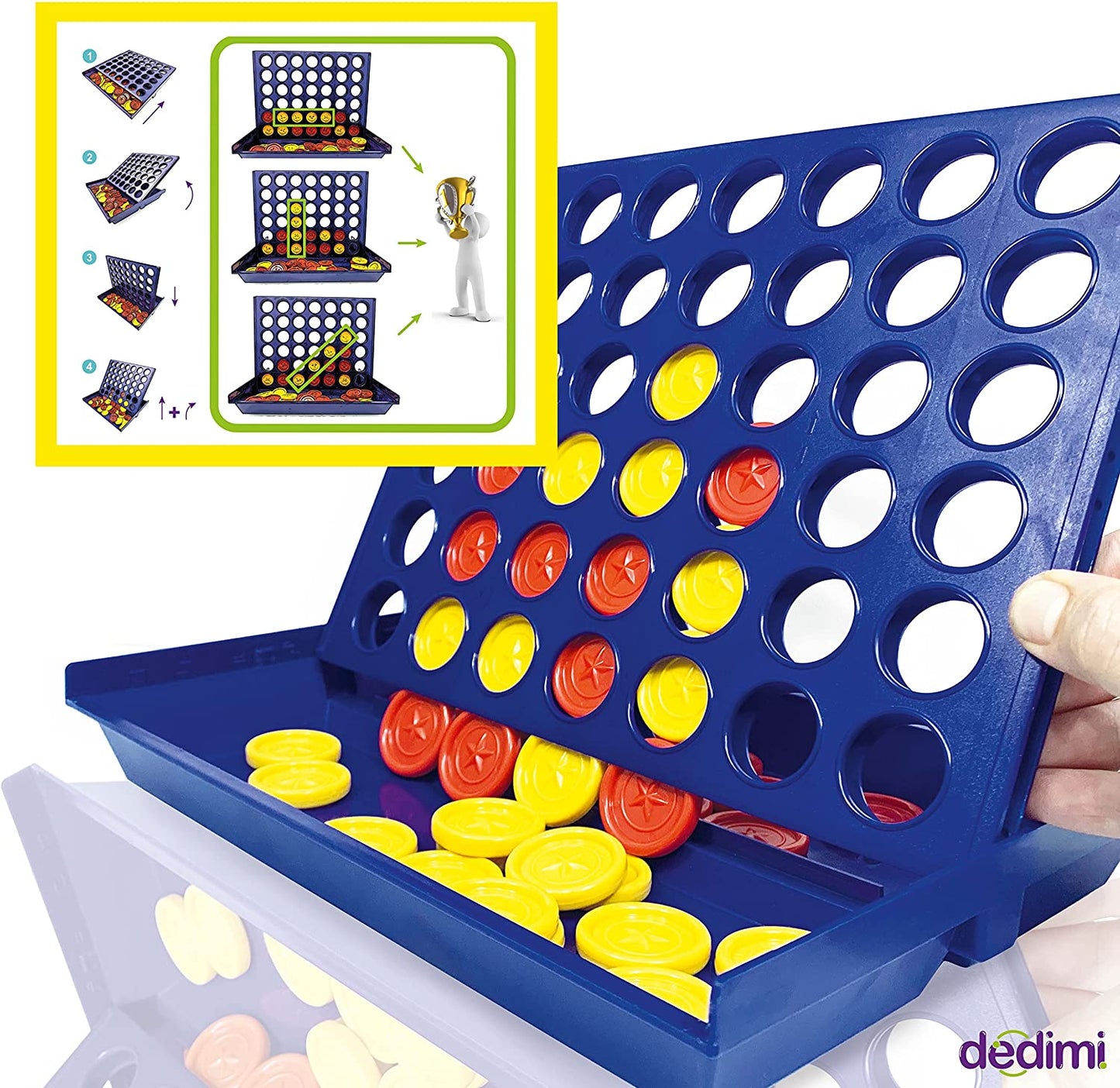 Dedimi 4 to Score Board Connect Game for Kids Classic Original Four in a Row Gaming Family Games Set toy age 6+